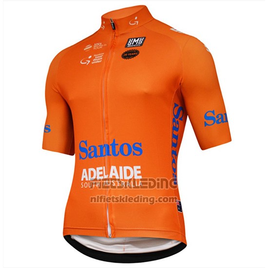 2018 Fietskleding Tour Down Under Santos Oranje Korte Mouwen en Koersbroek